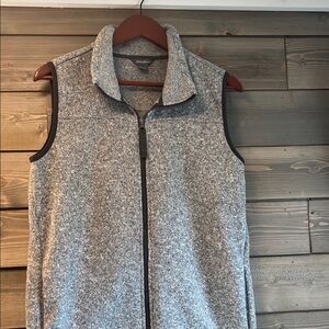 Eddie Bauer Gray Sleeveless Zip-Up Vest